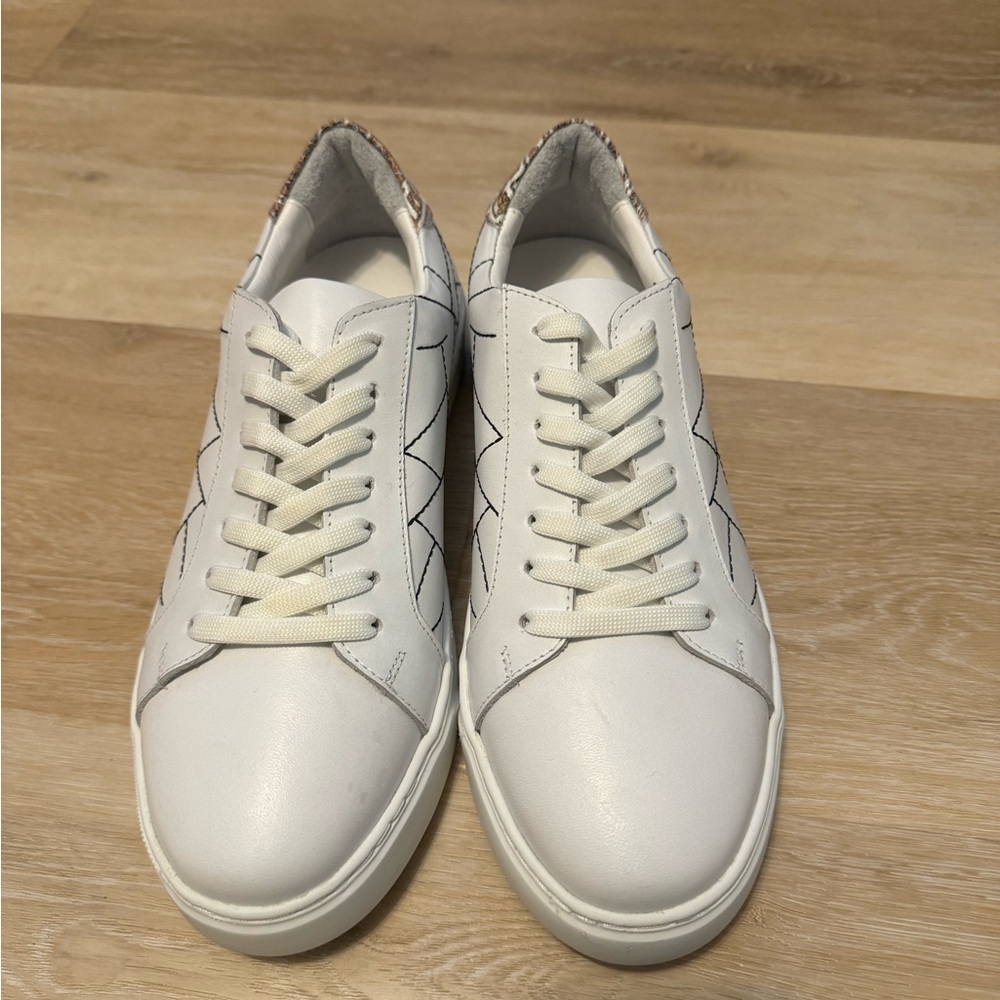 MAISON SI white sneakers black and multi color pattern